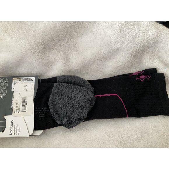 Smartwool Ski Socks Womens Small Black Pink Light Cushion Women's Fit Merino New - Picture 2 of 4